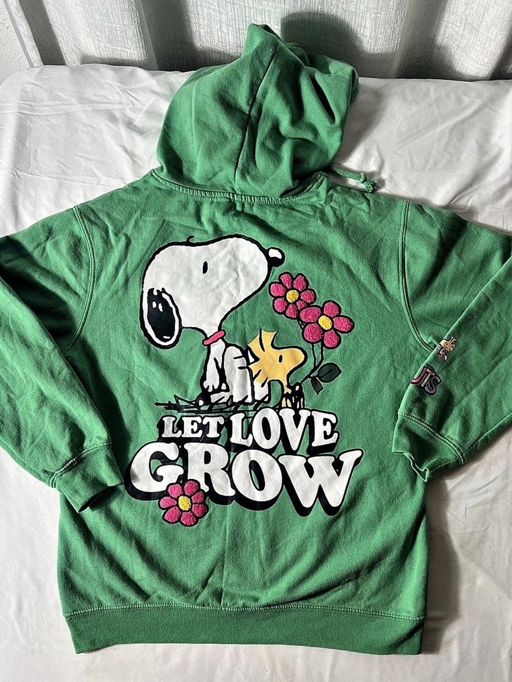 Peanuts Let's Grow Hoodie Girls Size Small Green